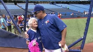 Prior to today's game, a 103-year-old blue jays fan took the field run
bases with manager john gibbons check out http://m.mlb.com/video for
our full a...