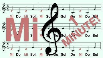 How to Read Note Mi in 1 Minute (Fixed Do Solfege) - 3 Notes, Treble Clef, Andante (Walking Pace)