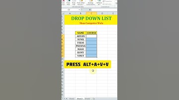 Drop Down List In Excel #excel #microsoftexcel #microsoft #exceltips #shorts #shancomputerwala