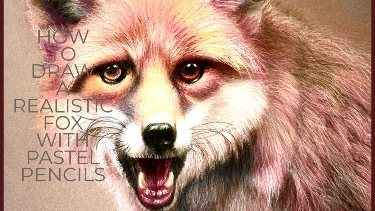 How to draw a realistic fox with pastel pencils YouTube