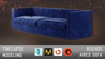 3ds max timelapse modeling Buenos aires sofa
