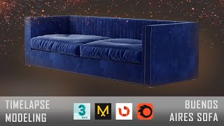 3ds max timelapse modeling Buenos aires sofa