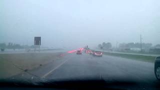 Hail on the Freeway in Texas