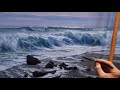 How I paint a REALISTIC WAVE - Oil Painting Techniques!