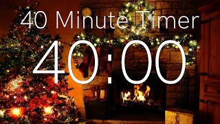 40 Minute Timer | Lofi Sound | Fireplace Sound | Ending with a Doorbell | Christmas Tree and Lights screenshot 3