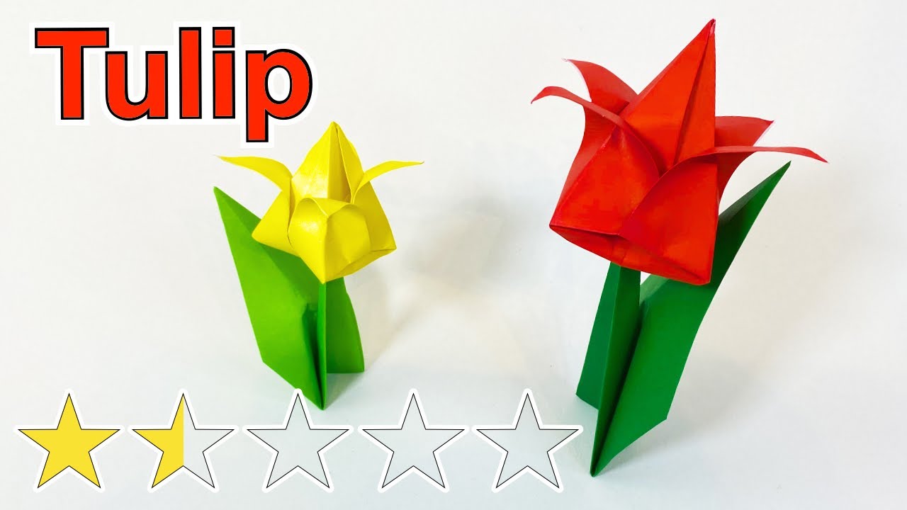How to make Origami Tulip 〜チューリップ〜 | DIY Easy Origami Paper Folding ...