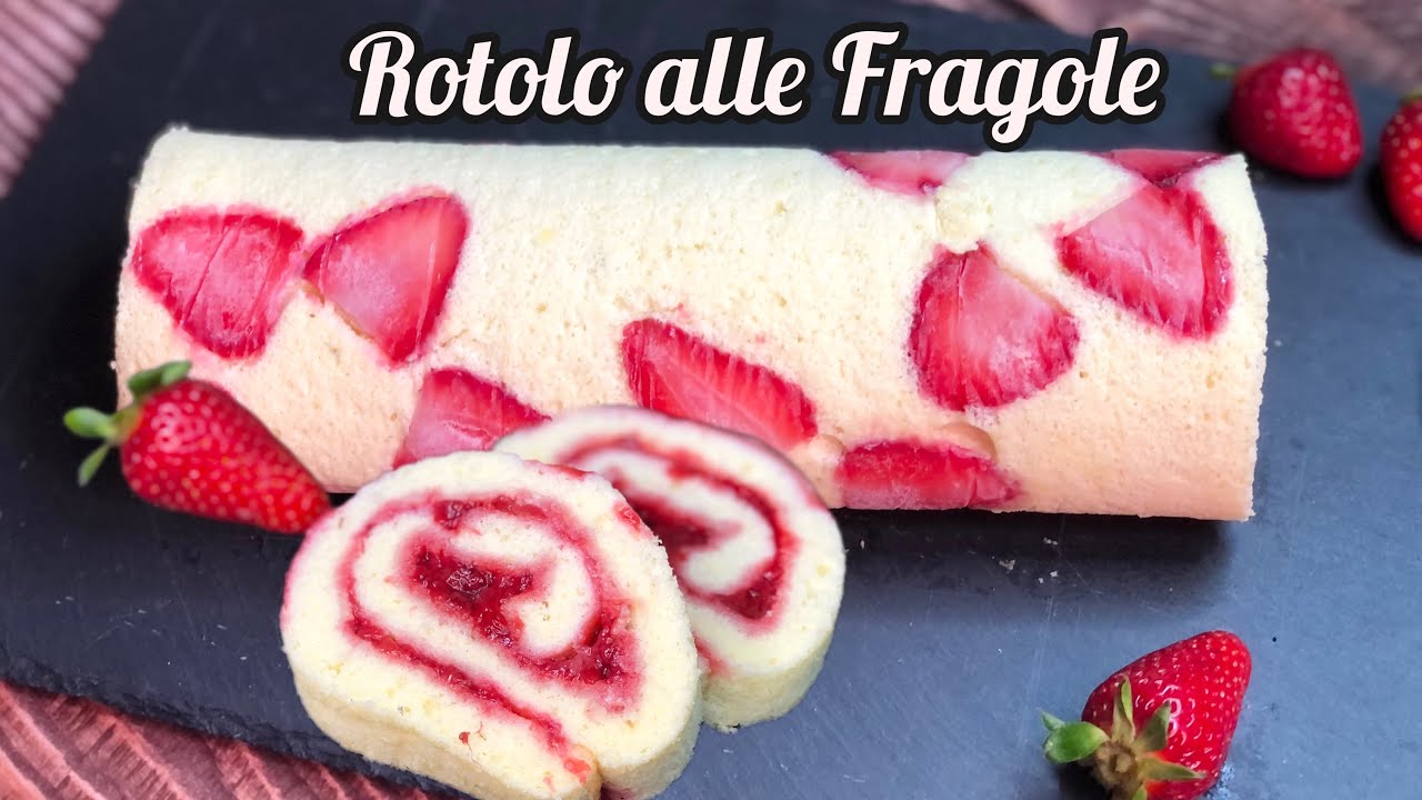 ROTOLO ALLE FRAGOLE SUPER FACILE e SCENOGRAFICO🍓 - Strawberry Swiss Roll | Strawberry Roll Cake