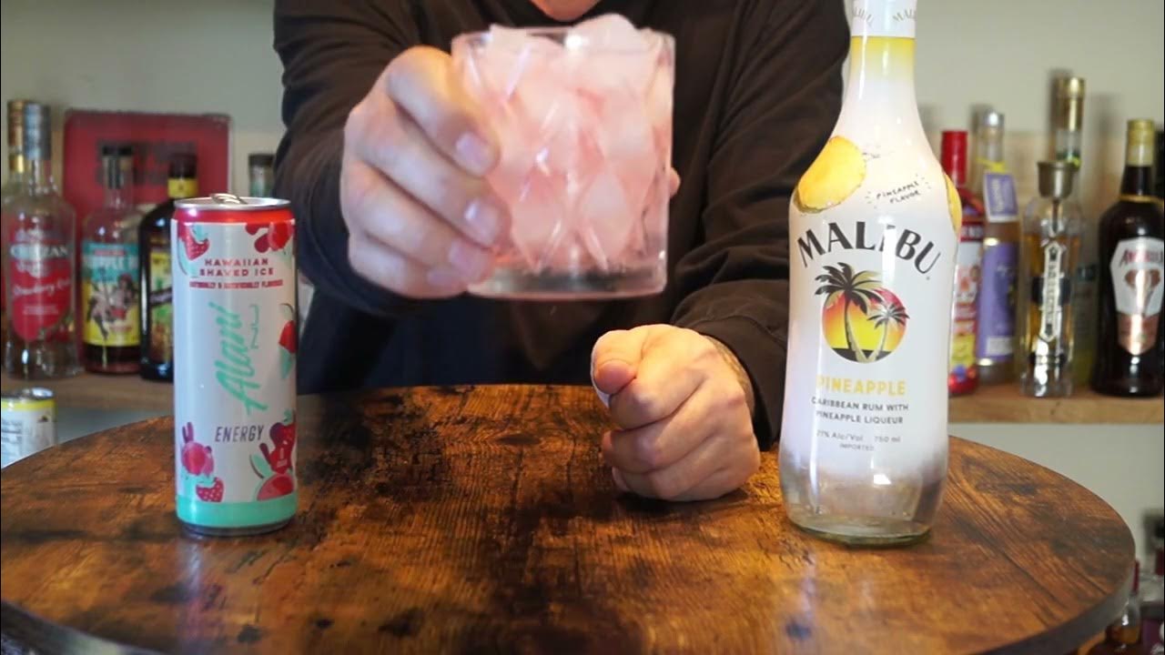 Malibu Pineapple Rum & Alani Hawaiin Shaved Ice Energy Drink - YouTube