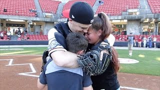 watch air force dad surprise his kids as catcher during baseball game