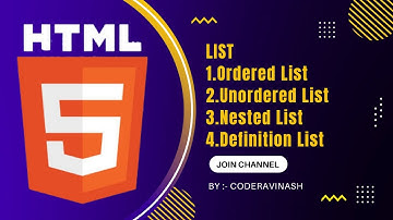 HTML L03 : List : Ordered List, Unordered List, Nested List, Definition List #htmltutorial