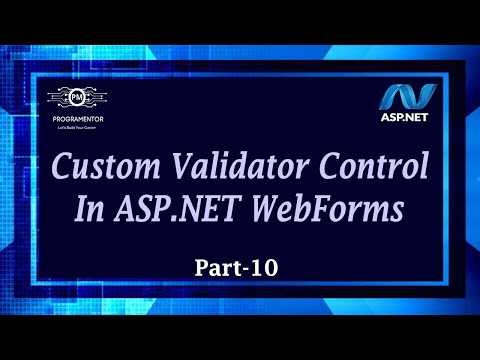 10 | Custom Validator Control In ASP.NET Web forms | Form Validation | ASP.NET WebForms (Hindi/Urdu)