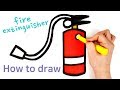 FIRE EXTINGUISHER drawing and coloring for kids | How to draw fire extinguisher ♡Full Moon Toys