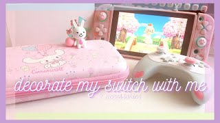decorating my switch + cute accessories || acnh switch 🎀