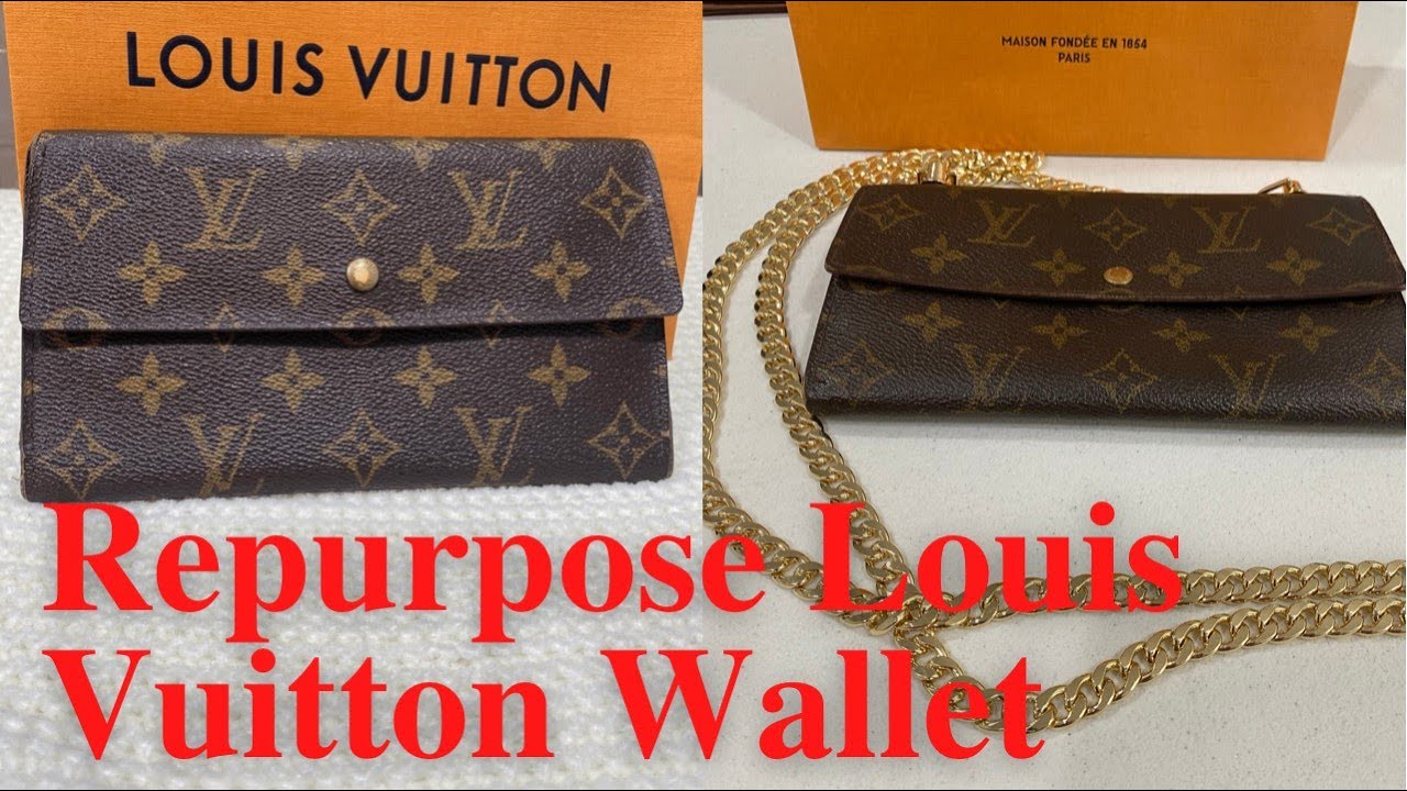 Authentic Louis Vuitton wallet converted to a crossbody evenings purse/bag