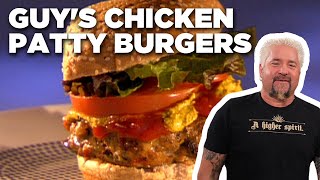 Guy Fieri's Chicken Patty Burgers (THROWBACK) | Guy's Big Bite | Food Network