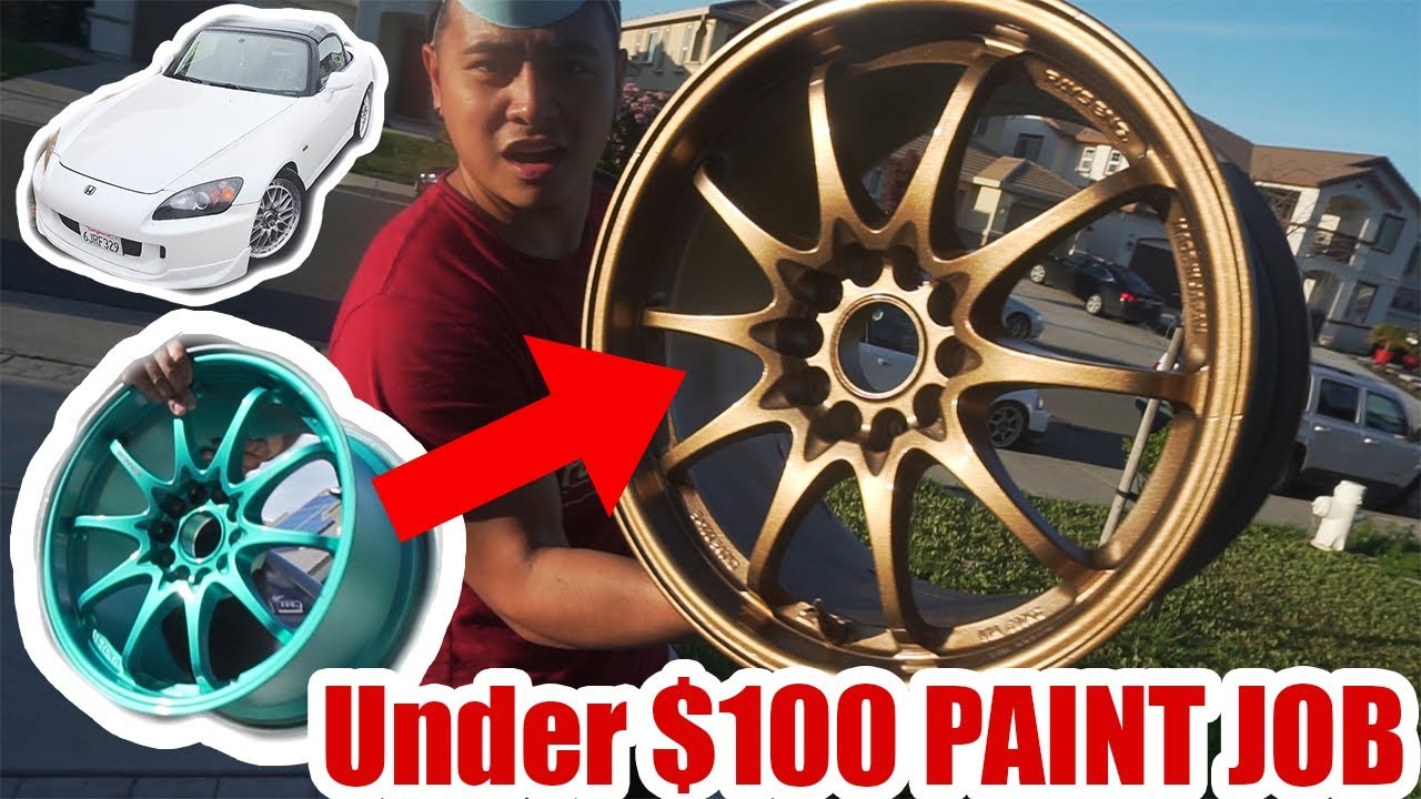 Spray Painting My NEW Wheels the for under $100! (VOLK CE28n) - YouTube