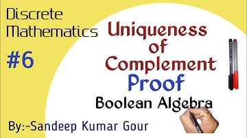 Uniqueness of Complement | Theorem proof | Discrete Mathematics in Hindi