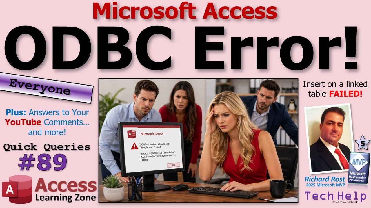Microsoft Access ODBC Insert on Linked Table Failed Error 3155 SQL ...