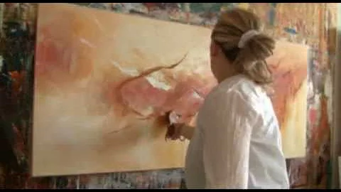 Abstract acrylic painting Demo - Abstrakte Malerei...