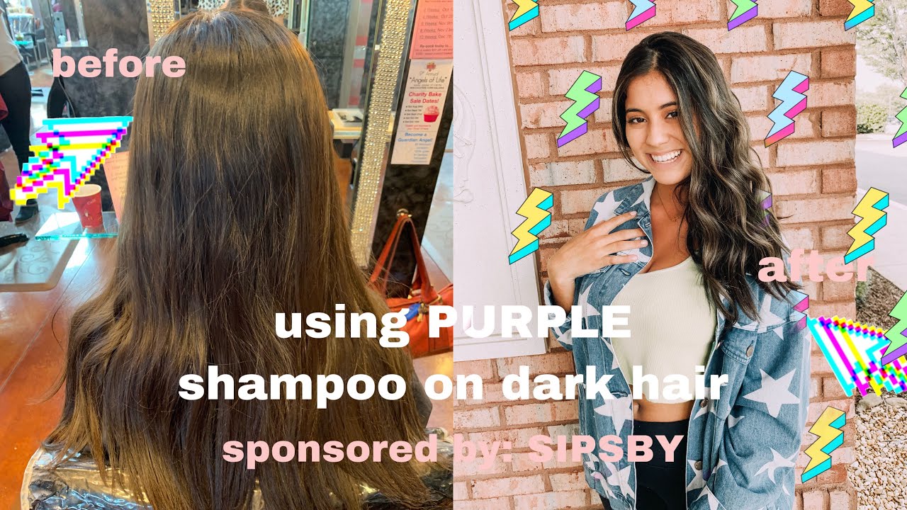 hensynsfuld madras Statistisk using purple shampoo on dark hair & Hair care routine - YouTube