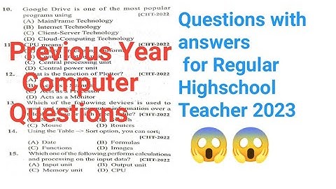 Previous Year Computer Questions For Regular Highschool Teacher Odisha // RHT //@deepaksirtutorial