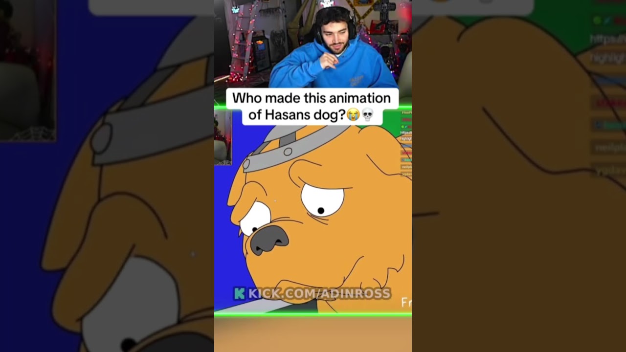 Adin Ross reacts to an Animation of HASANABI's dog
