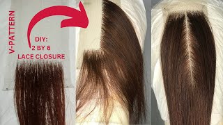 DIY | How To Ventilate a 2*6 Lace Closure | Using V-Pattern | Diagonal | Slant Method