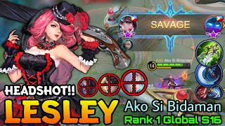 Headshot Lesley Perfect Savage - Top 1 Global Lesley S16 By Ako Si Bidaman - Mlbb