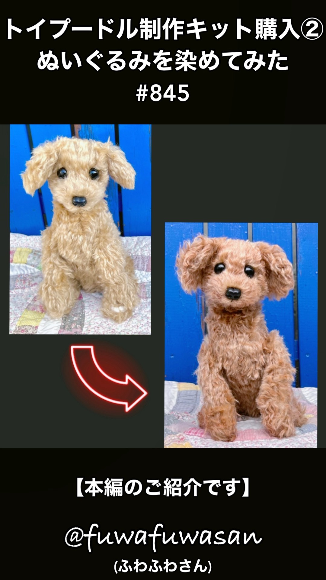 手作りぬいぐるみを染めてみた・トイプードル制作キット②・布絵の具