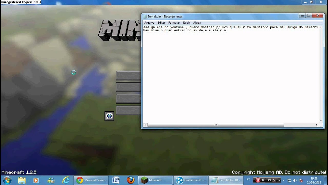 MINECRAFT MULTIPLAYER - Guilherme-Pc server fail - YouTube