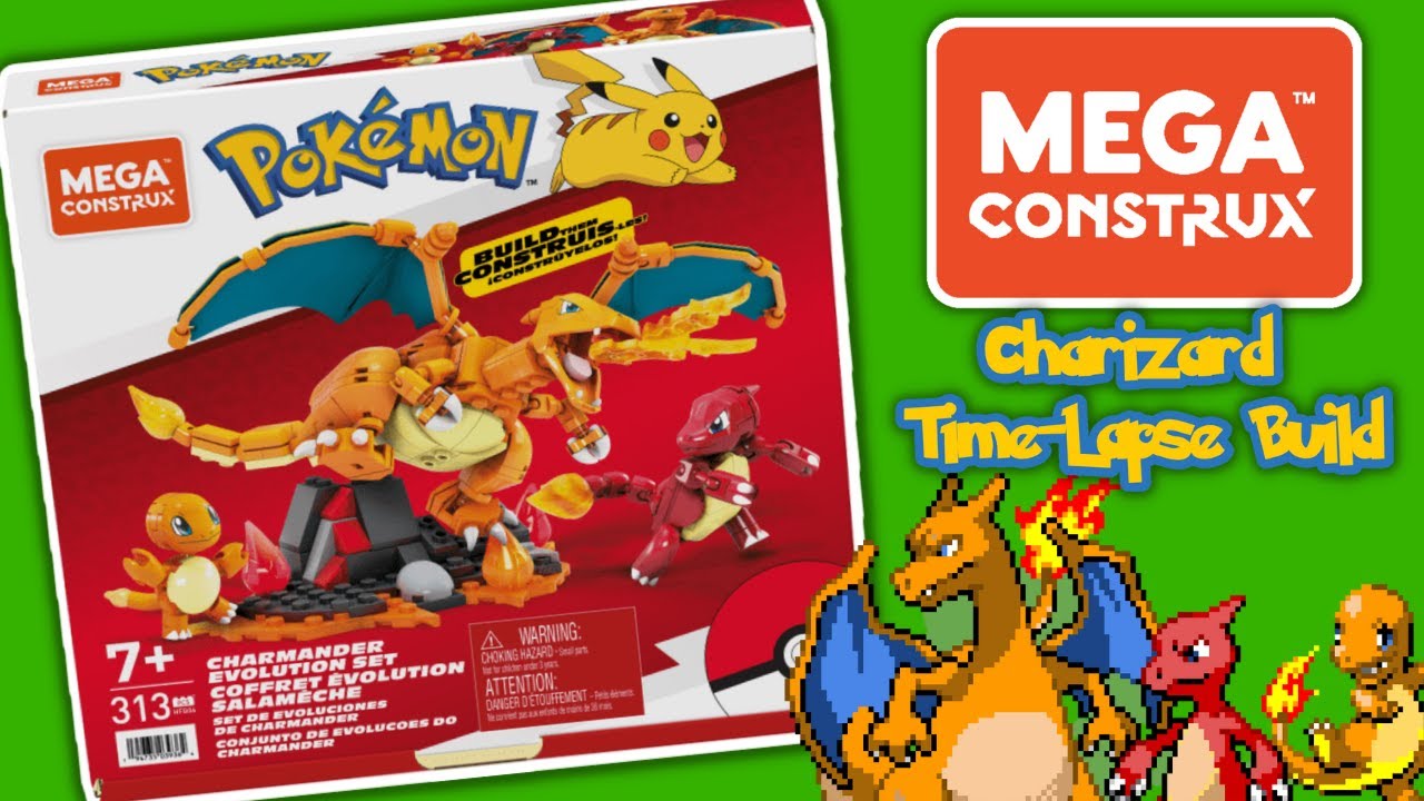 Mega Construx Charmander Evolution Line Build!! (Time-Lapse) - YouTube