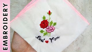 Mother's Day Gift / Mother's Day Crafts / Letter Embroidery on Handkerchief / How to Embroider