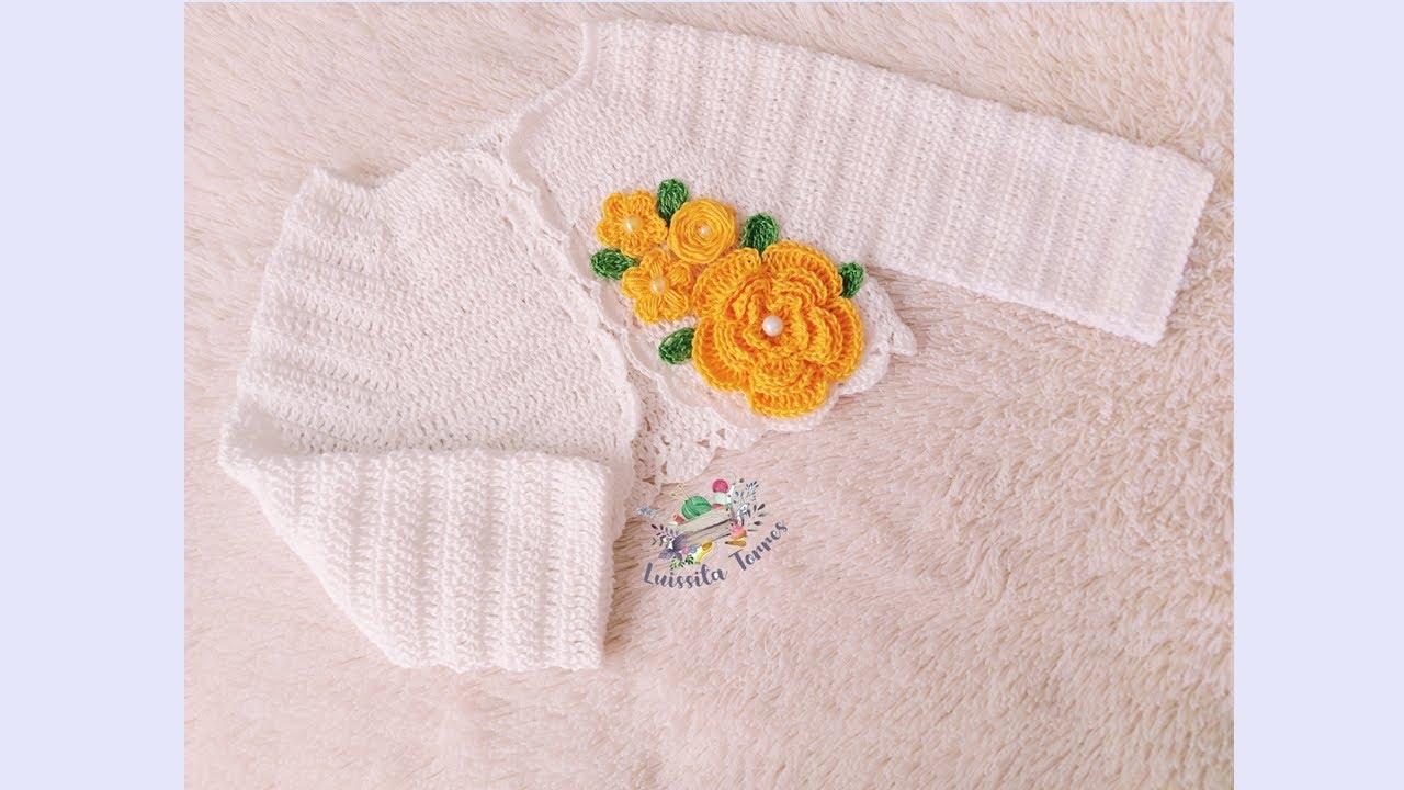 BOLERO A CROCHET PARA BEBÉ - PASO A PASO - A JUEGO CON EL VESTIDO *AMAPOLA*