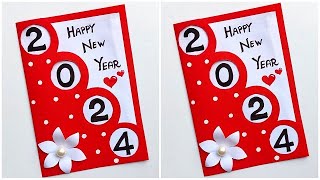 Happy New year card 2024 / New year greeting card handmade / DIY New year card 2024