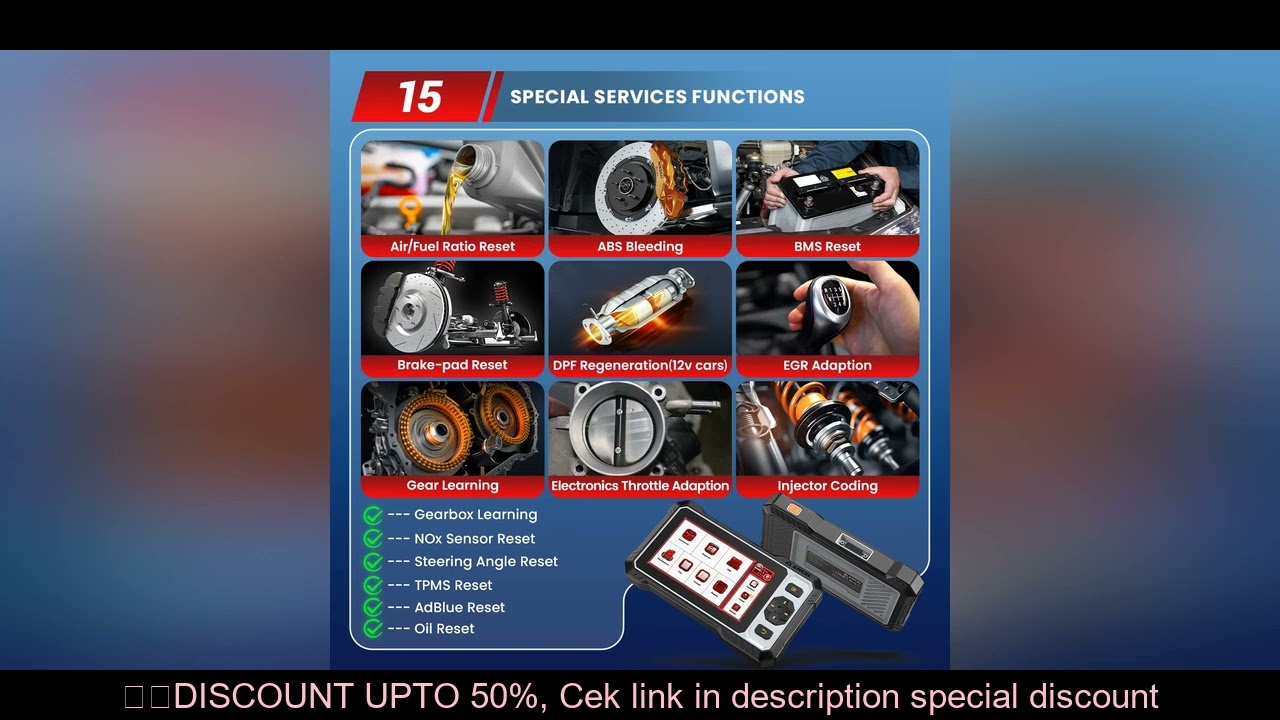 Newest Version ANCEL FX6100 OBD2 Auto Scanner 15+ Special Fuctions Active Testing 20+ Languages DPF