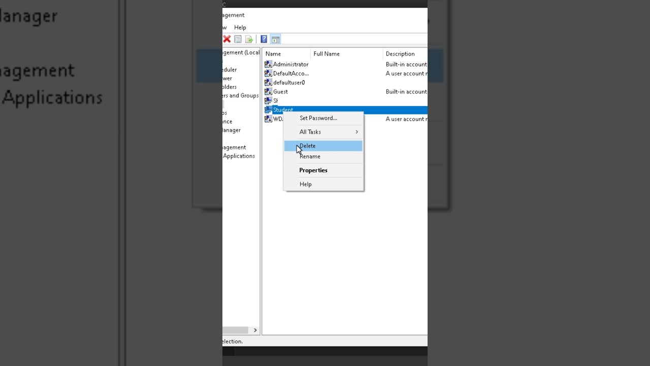 Another way to delete a user account. #windows11
