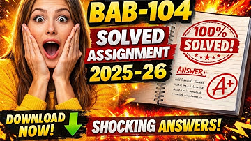 Free Solution Focus: BAB-104 Free Solved Assignment PDF | July 2025 - 2026 dm 9897342867.