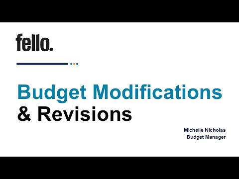 Budget Modifications & Revisions - YouTube
