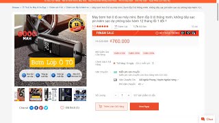 Máy bơm hơi ô tô xe máy mini, Bơm lốp ô tô thông minh, không dây sạc pin kiêm sạc dự phòng shopee