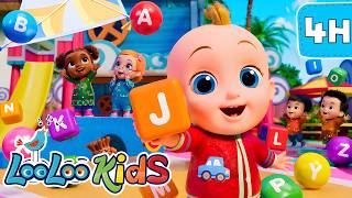 Rain Rain Go Away 🌧️ Ball Pit Color Learning &amp; ABCs Marathon | 4-Hour Preschool Songs | LooLoo Kids