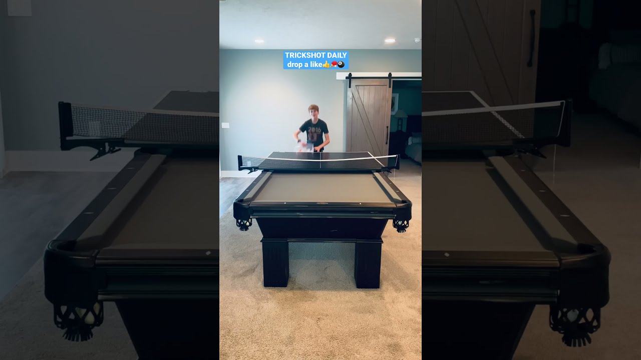 POOL TABLE+PING PONG TRICKSHOT!!! 🏓🎱👍 Crazy!