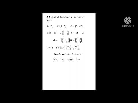 Equal matrices  question with example