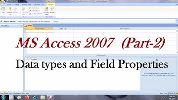 Data Types and Field Properties in MS Access 2007