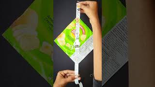 Lays kite making , how to make kite , waste wrapper kite making , Easy paper kite