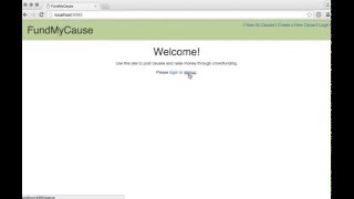 fundmycause - CRUD app demo