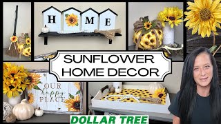 Sunflower Decor using Dollar Tree Items | Quick and Easy Home Decor