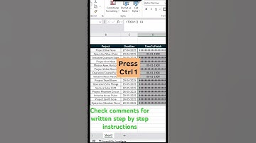 How To Tracks Deadlines Like a Pro in Excel #ExcelTips  #YouTubeShorts #ExcelAutomation