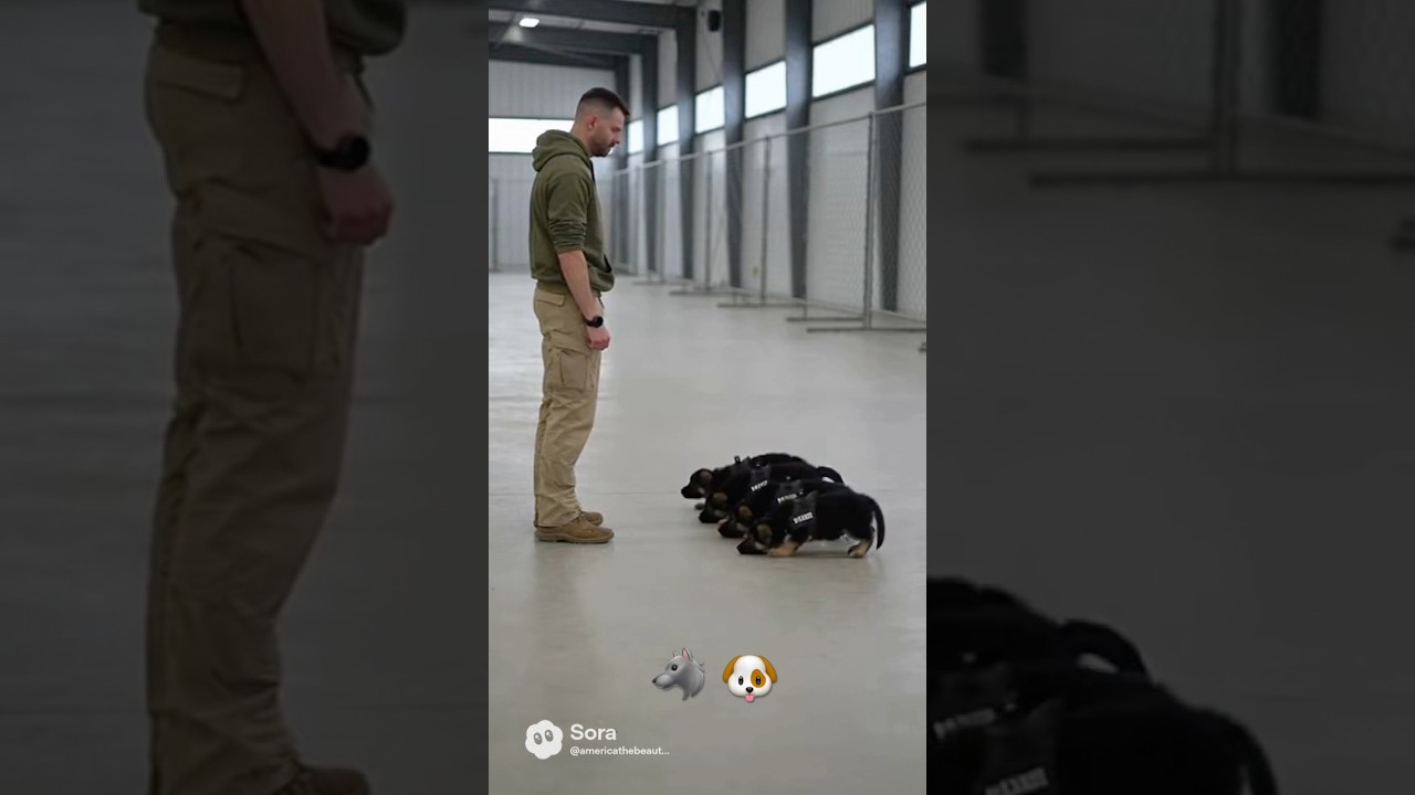 Tiny German shepherd k9 puppies training 