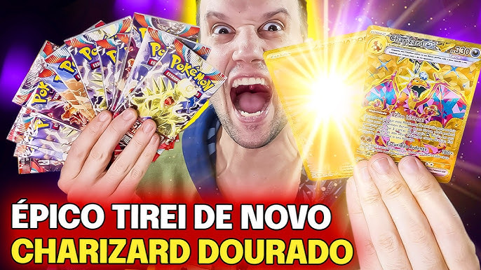 Carta Pokémon Customizada Charizard V Shiny Metal Dourado