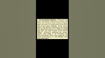 Foundation-Stone: Encyclopedia of Freemasonry By Albert G. Mackey
